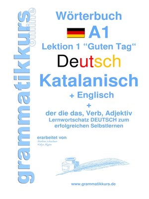 cover image of Wörterbuch Deutsch--Katalanisch--Englisch Niveau A1